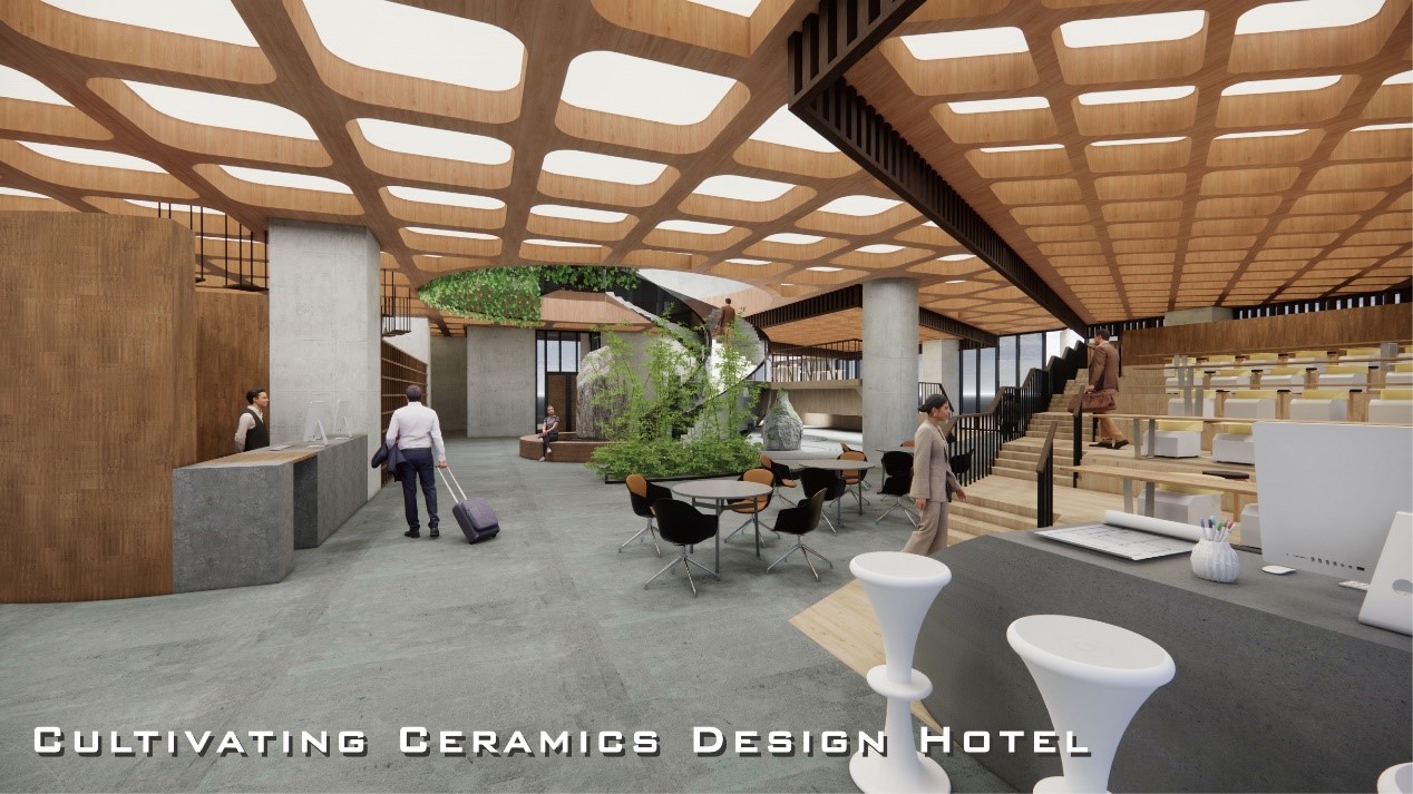 室設系劉彥廷同學「陶冶行旅」(Cultivating Ceramics Design Hotel)設計作品,獲英國倫敦國際創意競賽優勝