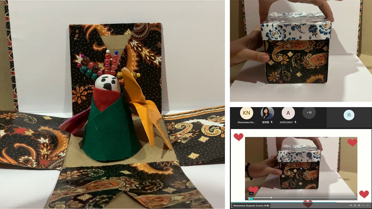 印尼Universitas Al Azhar大學的Khoirunnisa Nurjanah同學,使用印尼蠟染布製作文創作品
