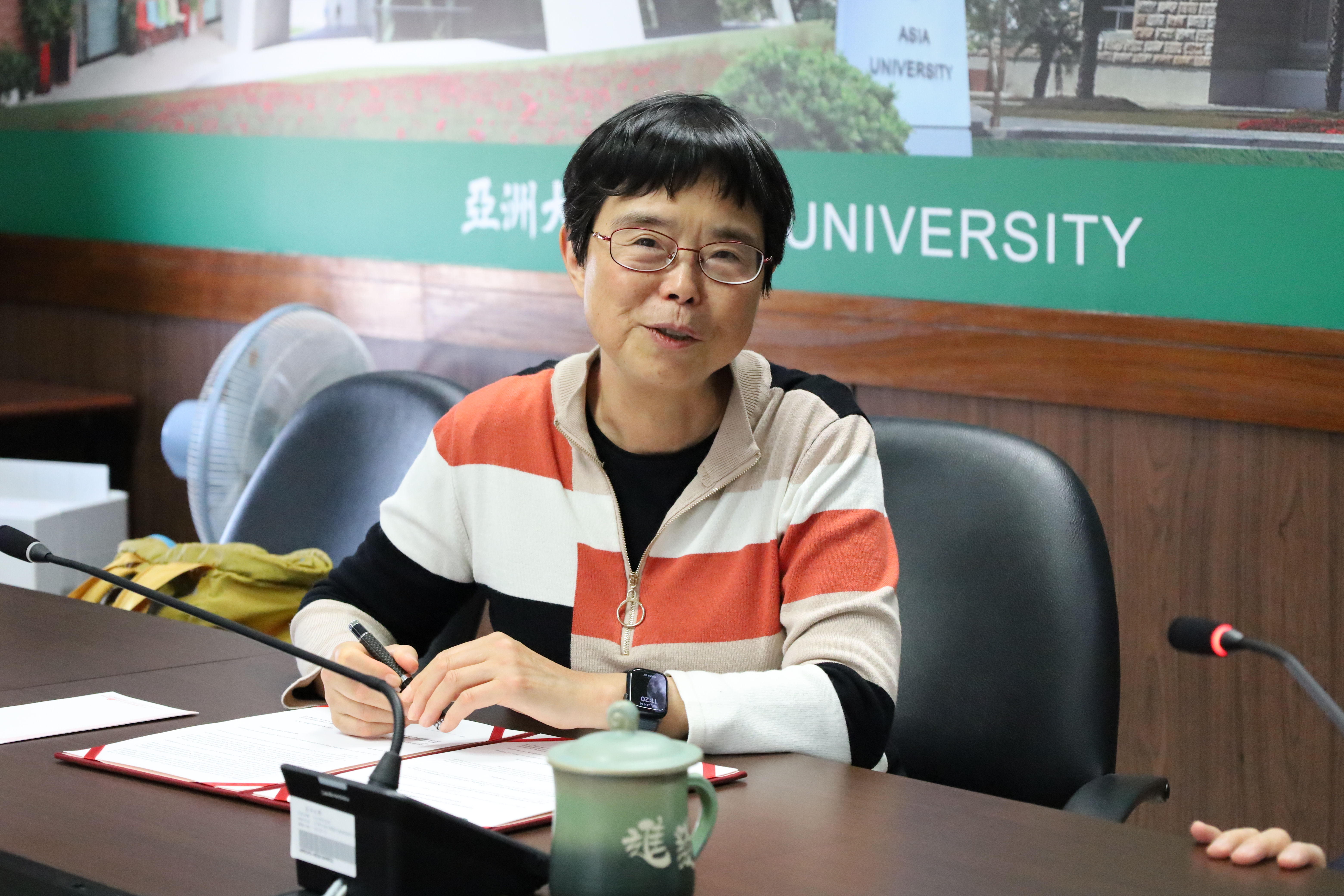 圖為美國聖地牙哥州立大學電腦科學系主任任尚苹說，十分期待與亞大的合作。